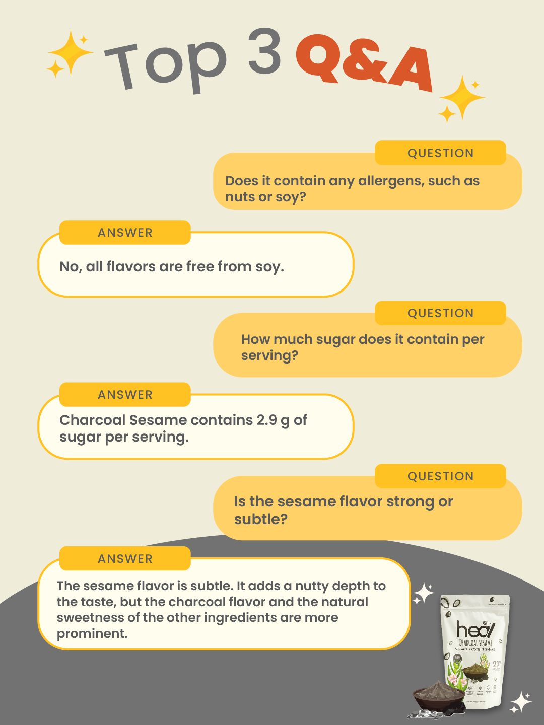 [Subscription Plan] Heal Charcoal Sesame Vegan Protein Shake, (585g - 15 Servings) Value Pack