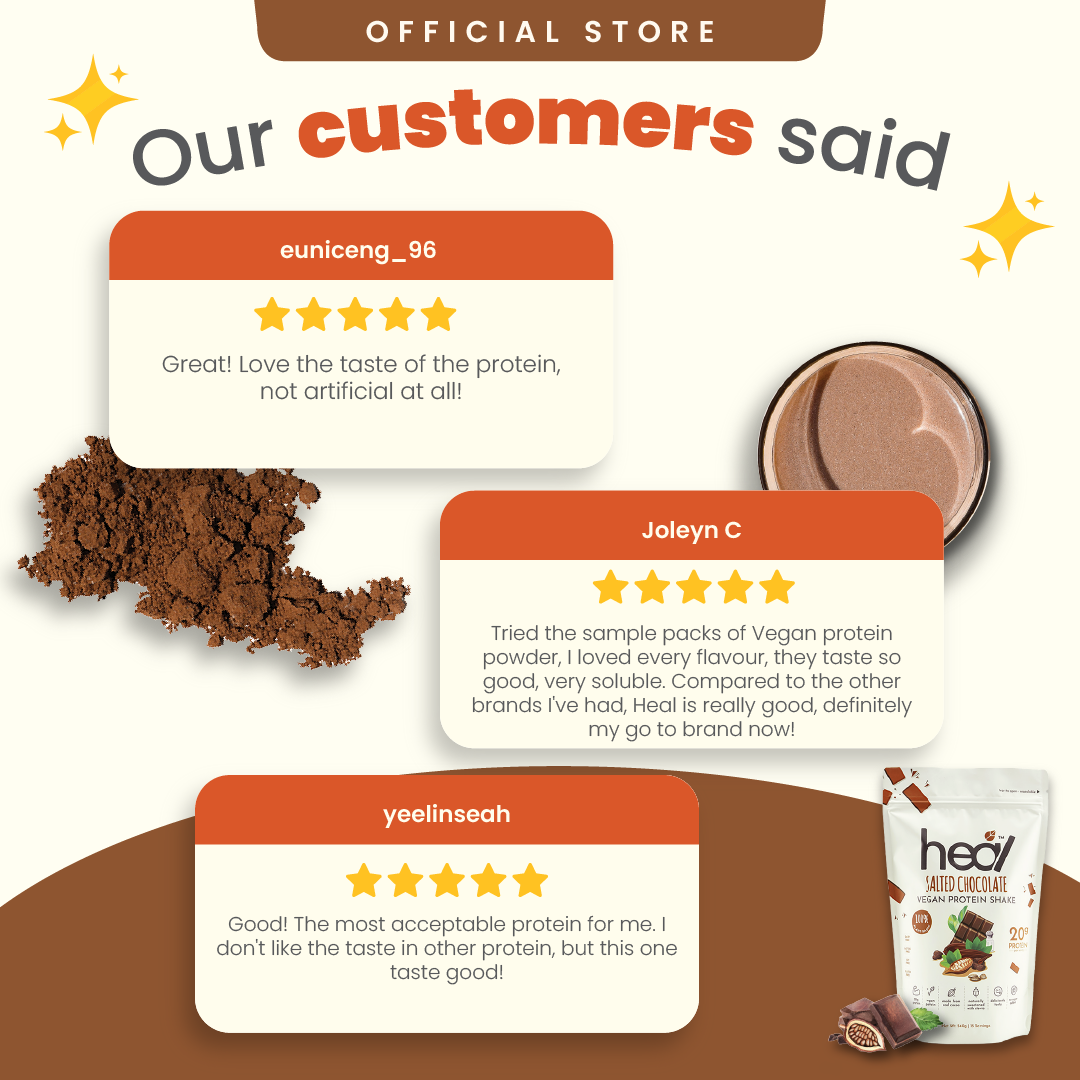 Heal Salted Chocolate Vegan Protein Shake, (540g - 15 Servings) Value Pack