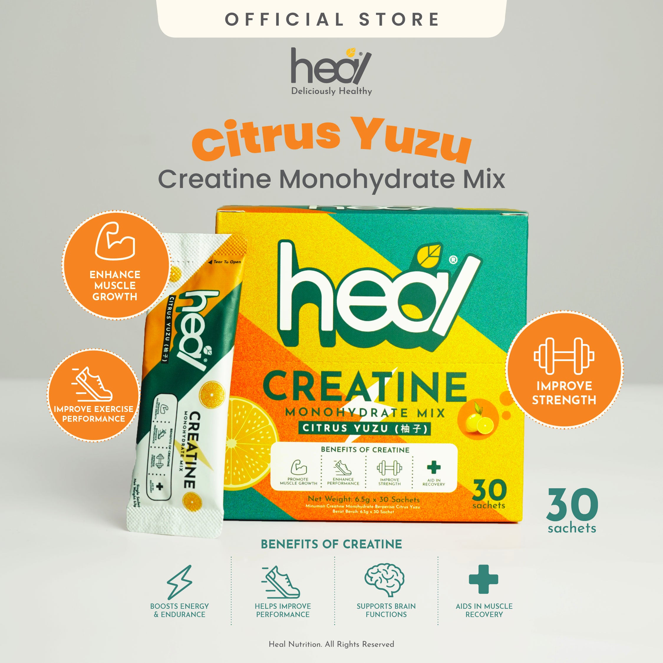 Heal Creatine - Citrus Yuzu Sachet (30 servings)