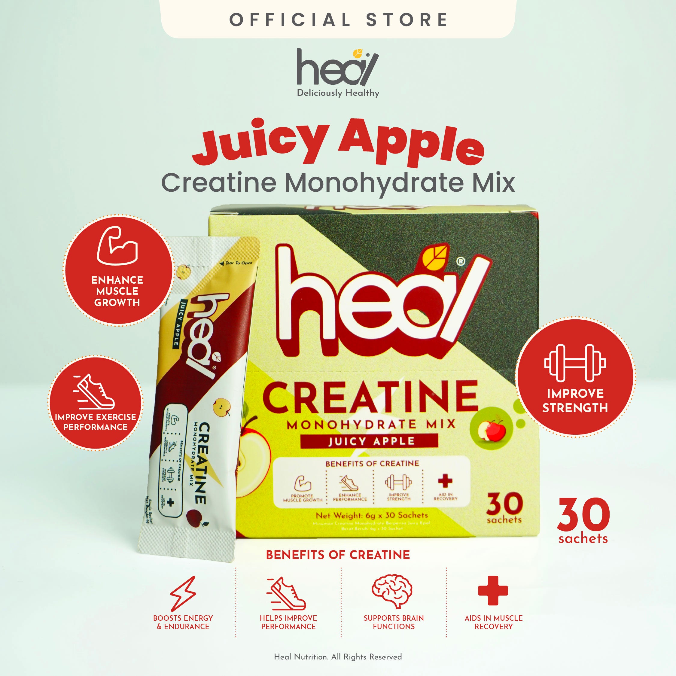 Heal Creatine - Juicy Apple Sachet (30 servings)