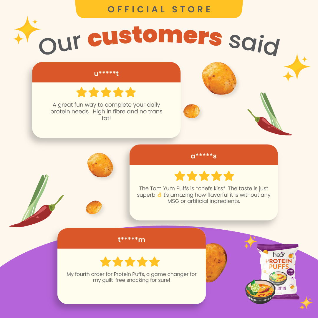 [50% OFF] Heal Protein Puffs Thai Tom Yum (48g) - High-Protein High-Fibre Crunchy Goodness: Guilt-Free Snacking for Muscle Growth and Gut Health Delight