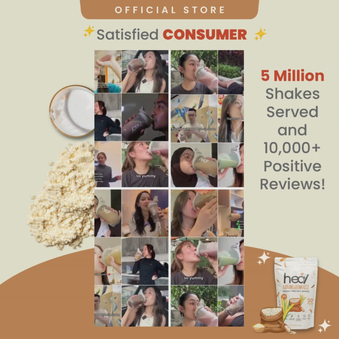 Heal Radiant Brown Rice Vegan Protein Shake, (540g - 15 Servings) Value Pack