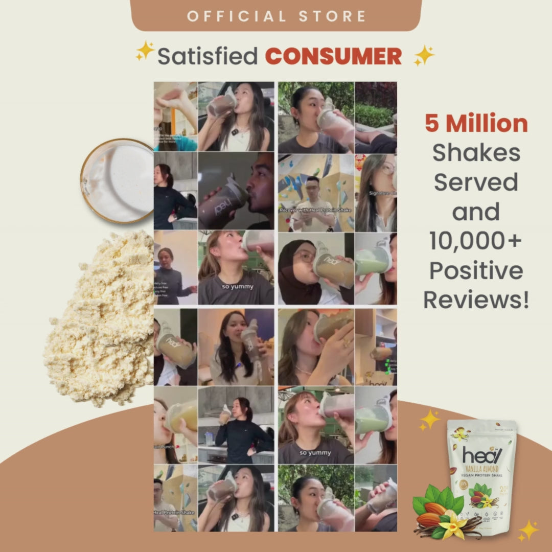 [Subscription Plan] Heal Vanilla Almond Vegan Protein Shake, (525g - 15 Servings) Value Pack